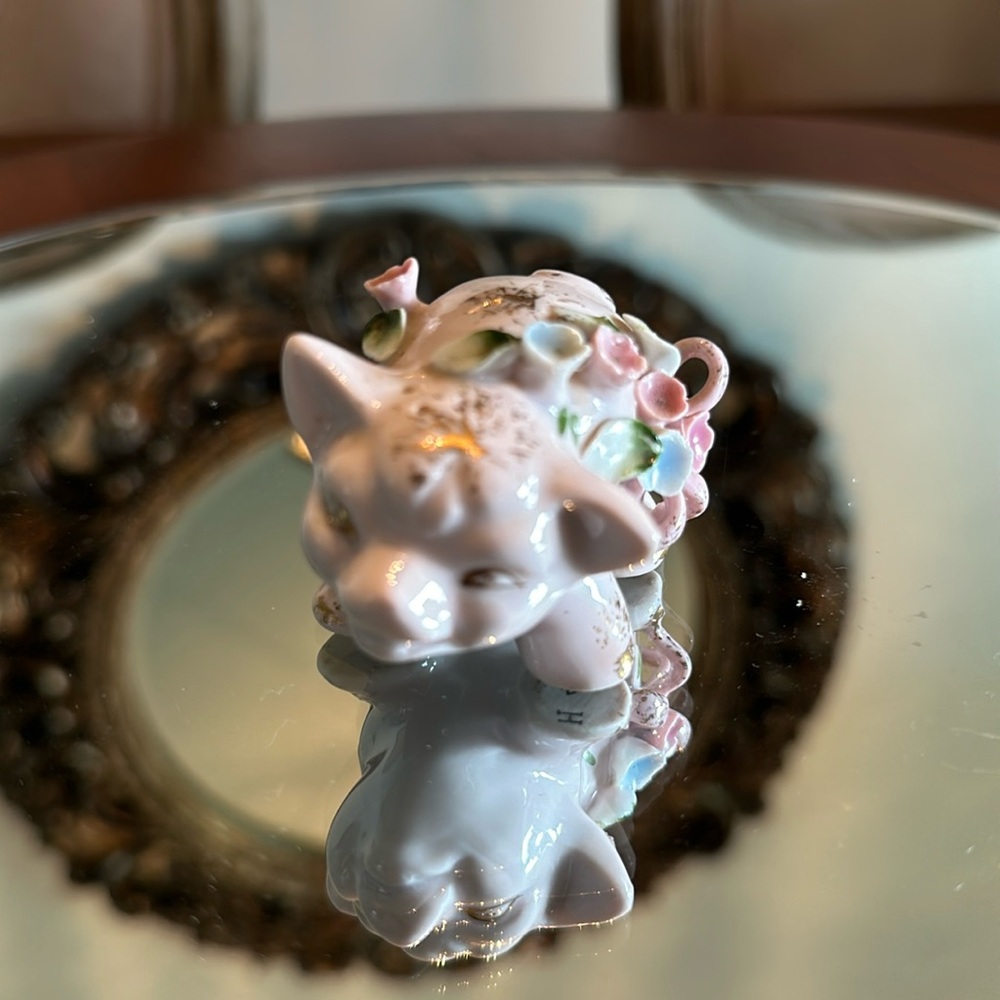 Vintage Norcrest Fine China Pink Floral Piggy Shaker Made in Japan
